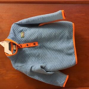 LL Bean 18 mo blue quarter button quilted snap pullover jacket